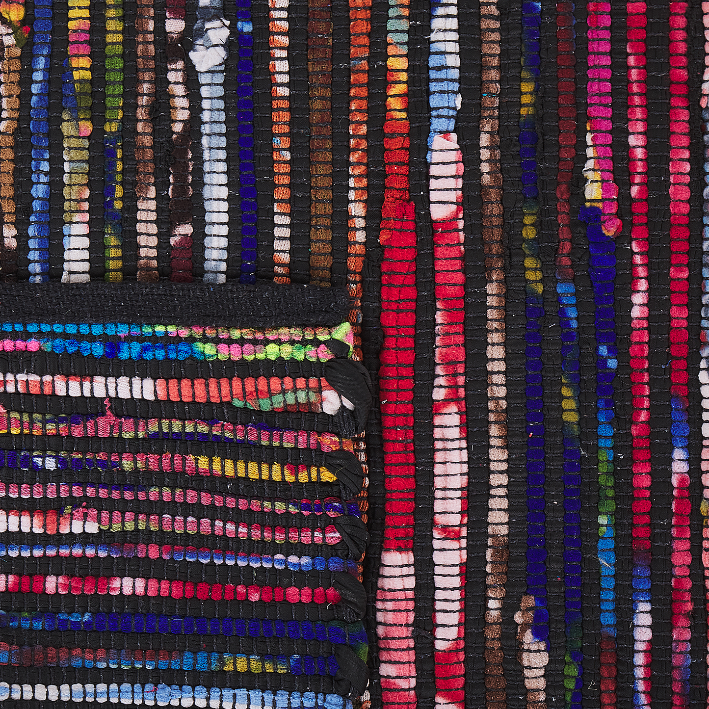 Rug Dark Multicolour 80 x 150 Handmade Polyester Cotton