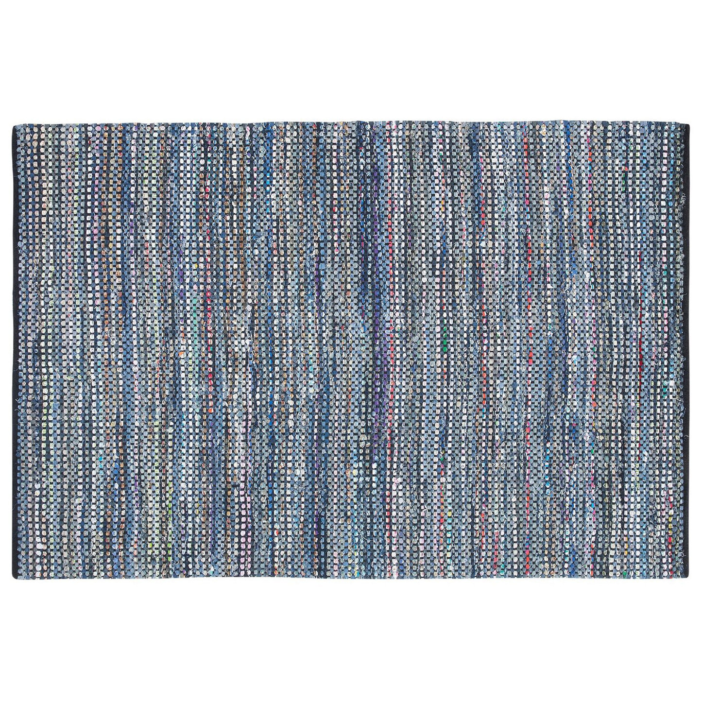 Area Rag Rug Blue Cotton Hand Woven Rectangular 160 x 230cm