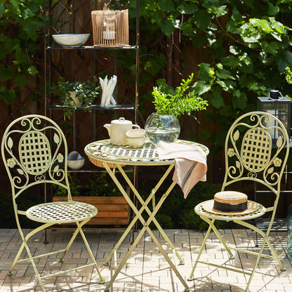 Light Green Garden Chairs Set of 2 Foldable Iron Finish