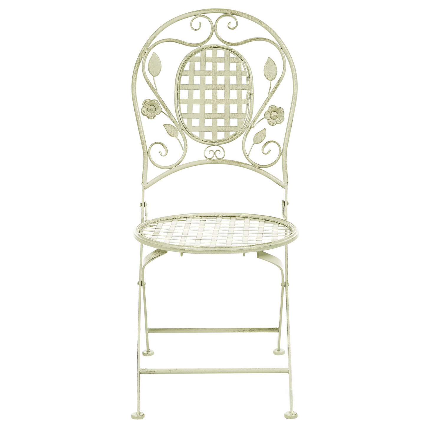 Light Green Garden Chairs Set of 2 Foldable Iron Finish