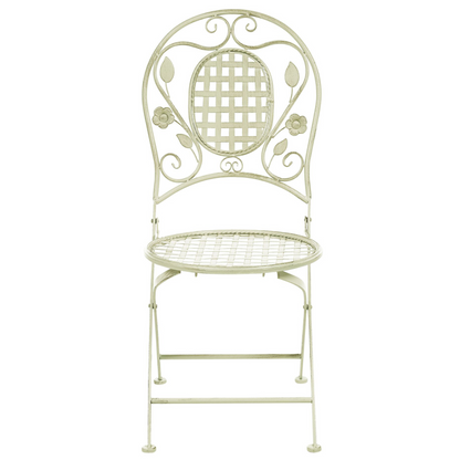 Light Green Garden Chairs Set of 2 Foldable Iron Finish