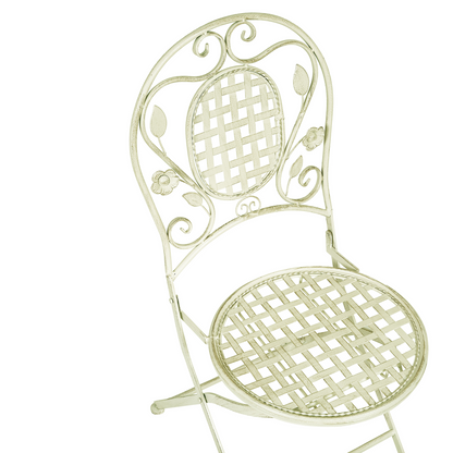 Light Green Garden Chairs Set of 2 Foldable Iron Finish