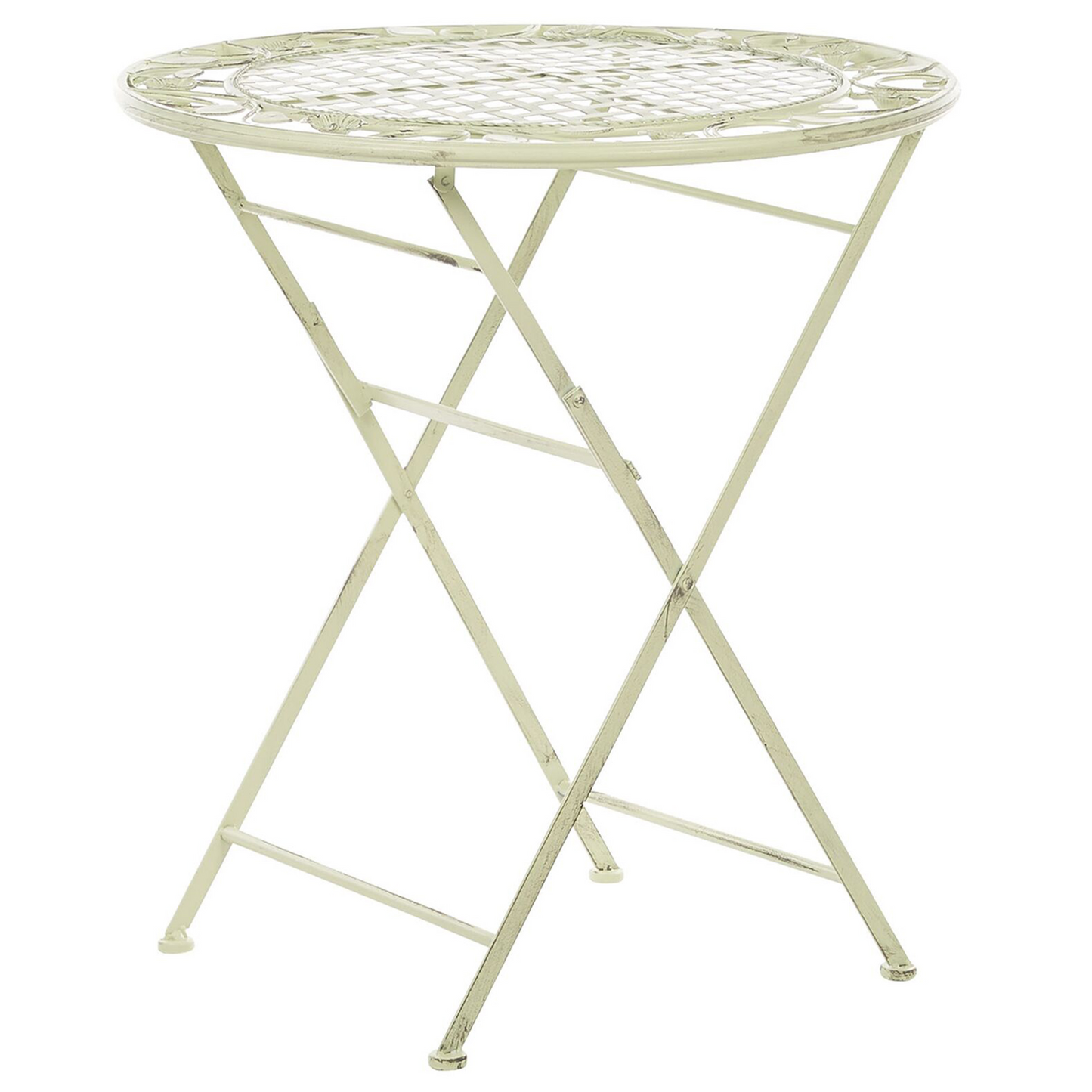 Provence Garden Bistro Set Light Green Iron Foldable Chairs Table