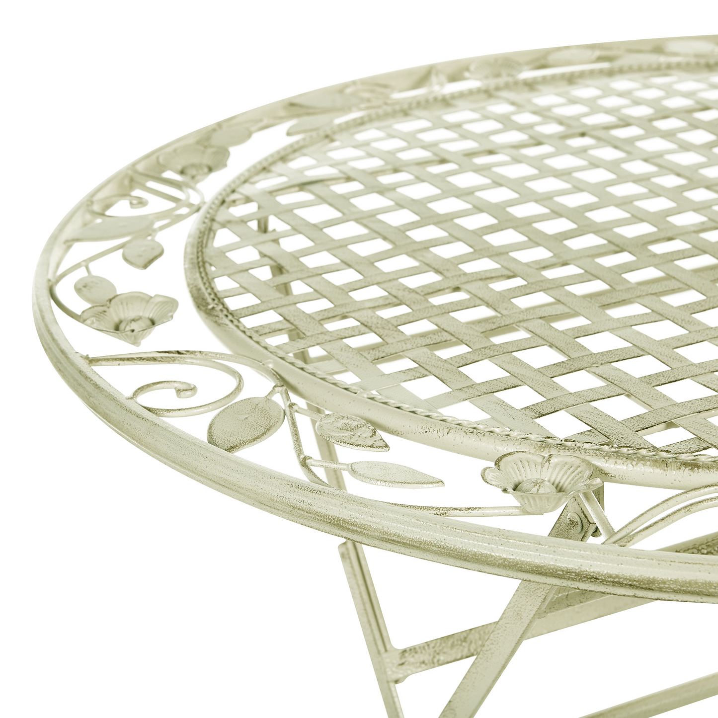 Provence Garden Bistro Set Light Green Iron Foldable Chairs Table