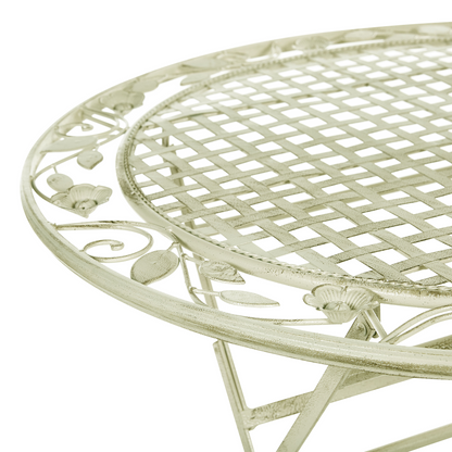 Provence Garden Bistro Set Light Green Iron Foldable Chairs Table