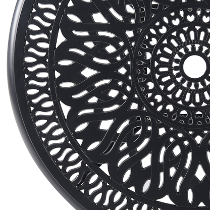 Garden Dining Table Aluminium Round 90cm Black Vintage