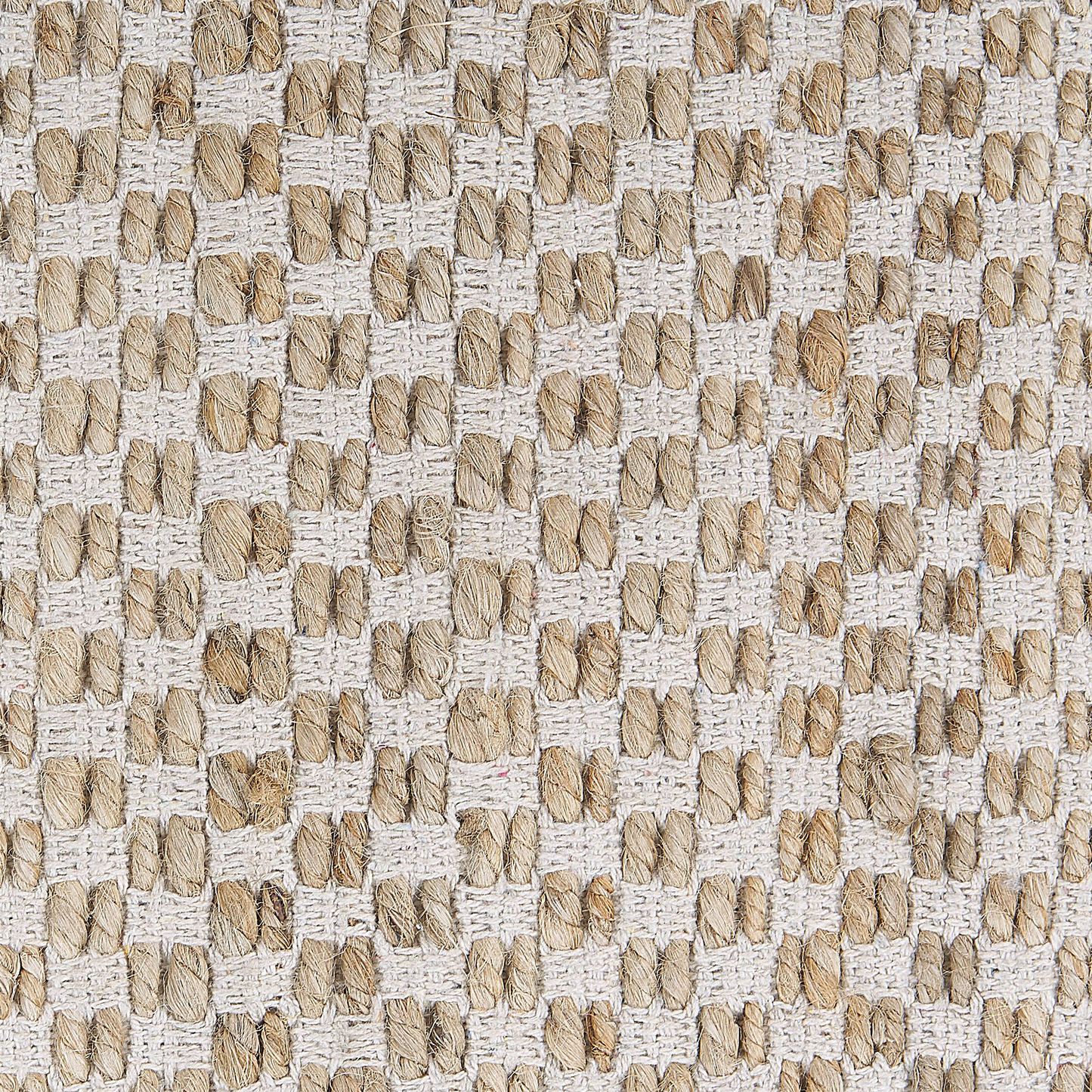 Beige Jute Cotton Area Rug 140 x 200cm Fringed Handwoven
