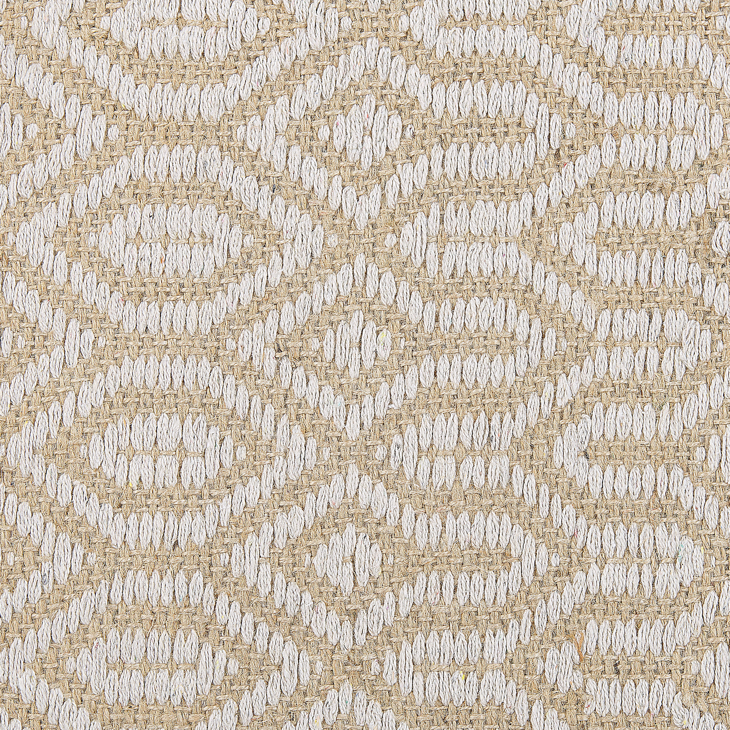 Boho Beige Jute Cotton Area Rug 140 x 200 Fringed Handwoven
