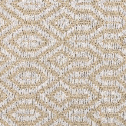 Boho Beige Jute Cotton Area Rug 140 x 200 Fringed Handwoven