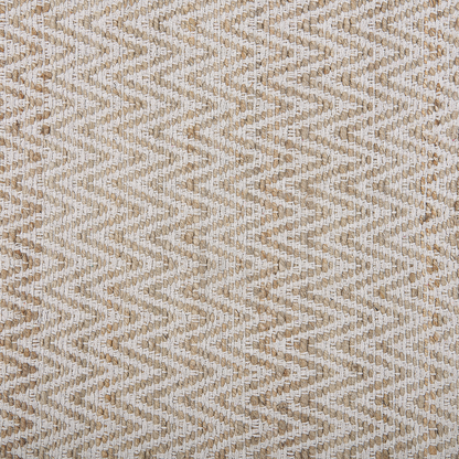 Handwoven Beige Jute Cotton Area Rug 140 x 200cm Fringed