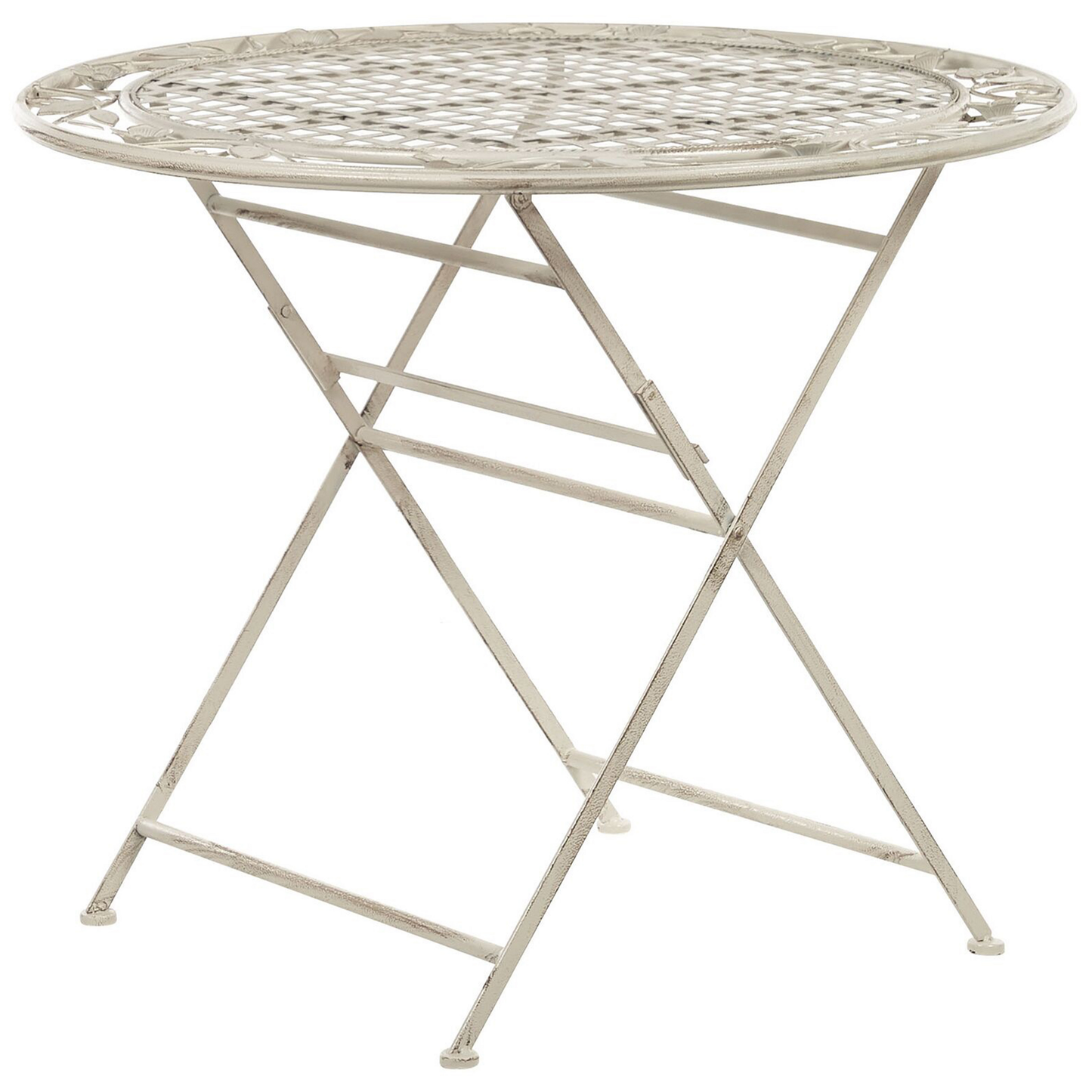 Garden Dining Set Off White 4 Seater Foldable Table Chairs