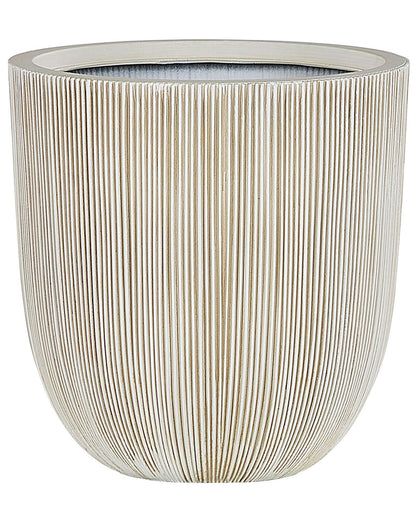 Beige Polyresin Tall Plant Pot 48 x 44cm Modern Minimalist