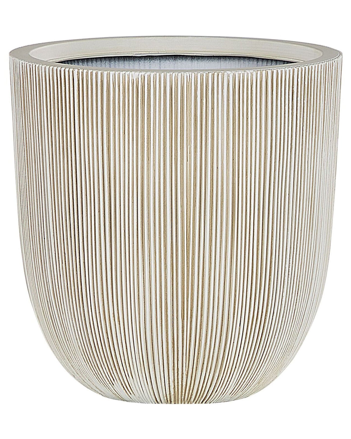 Beige Polyresin Tall Plant Pot 38 x 37cm Modern Outdoor