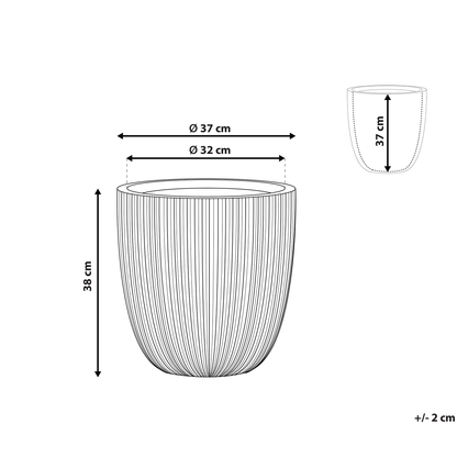 Beige Polyresin Tall Plant Pot 38 x 37cm Modern Outdoor