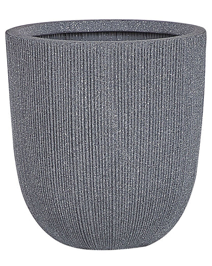 Grey Polyresin Tall Plant Pot 33 x 31cm Minimalist Planter