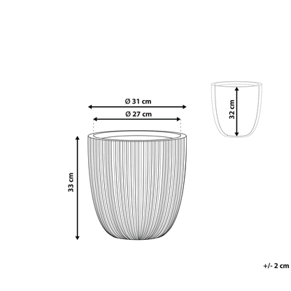 Grey Polyresin Tall Plant Pot 33 x 31cm Minimalist Planter
