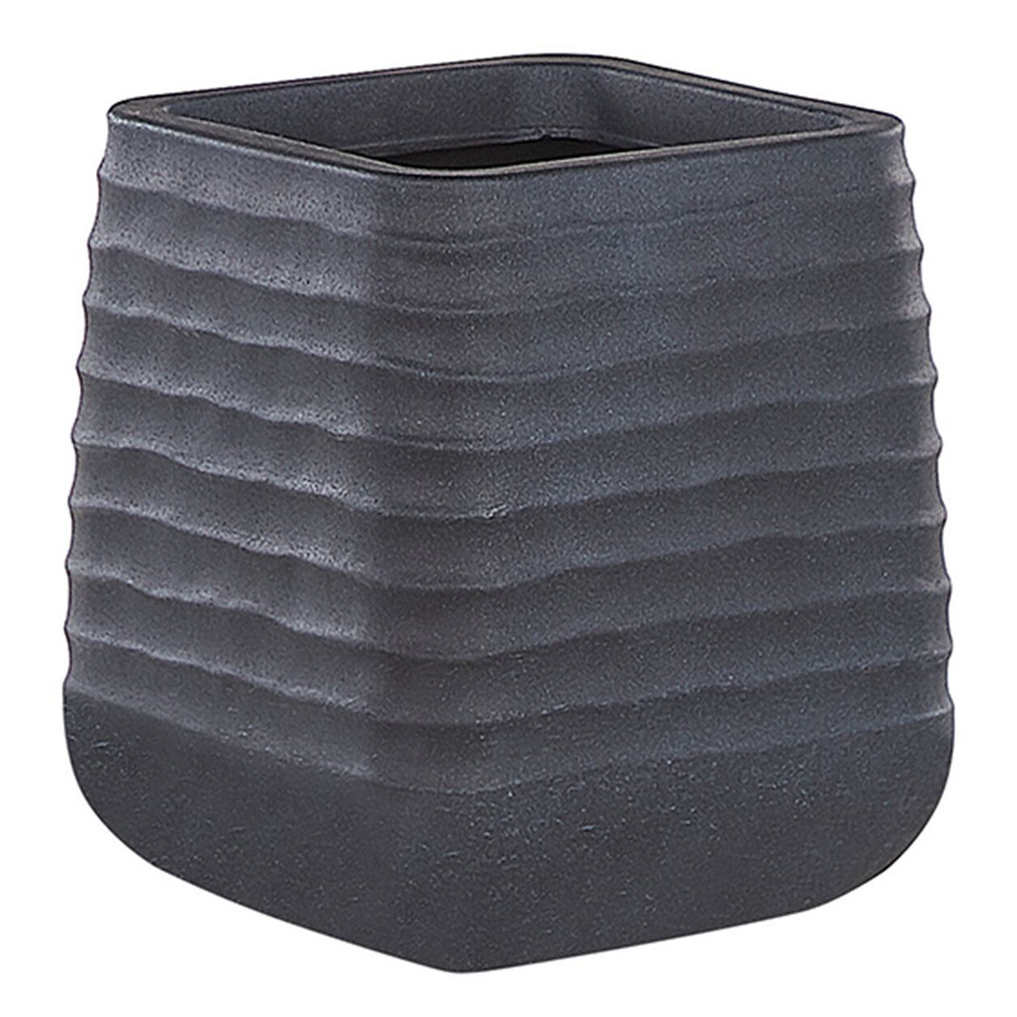 Black Polyresin Plant Pot Square 28 x 27cm UV Resistant