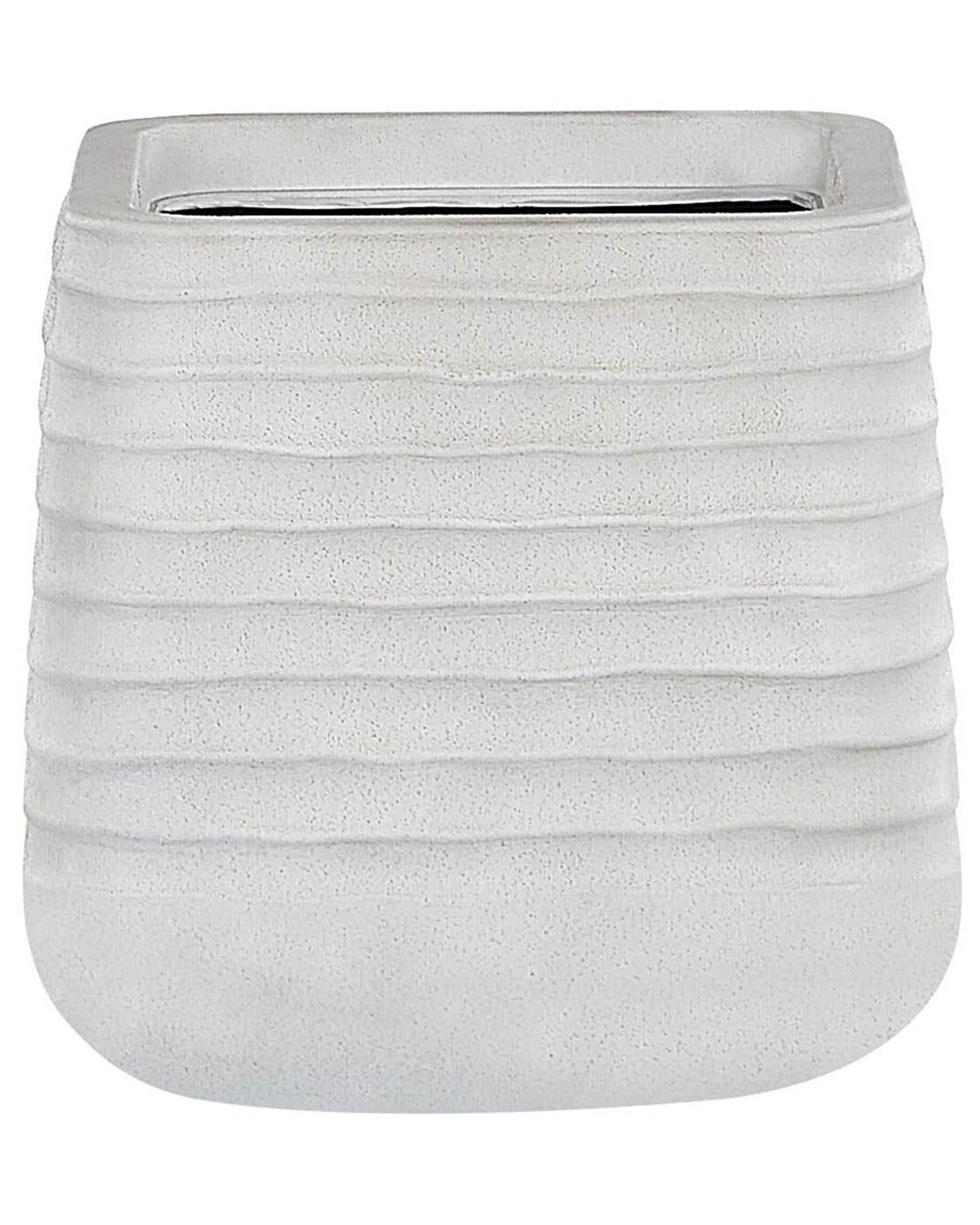Large Polyresin Square Plant Pot 28 x 27cm Dirty White