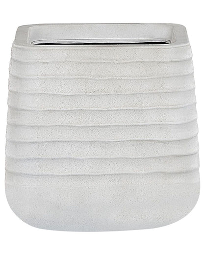 Large Polyresin Square Plant Pot 28 x 27cm Dirty White