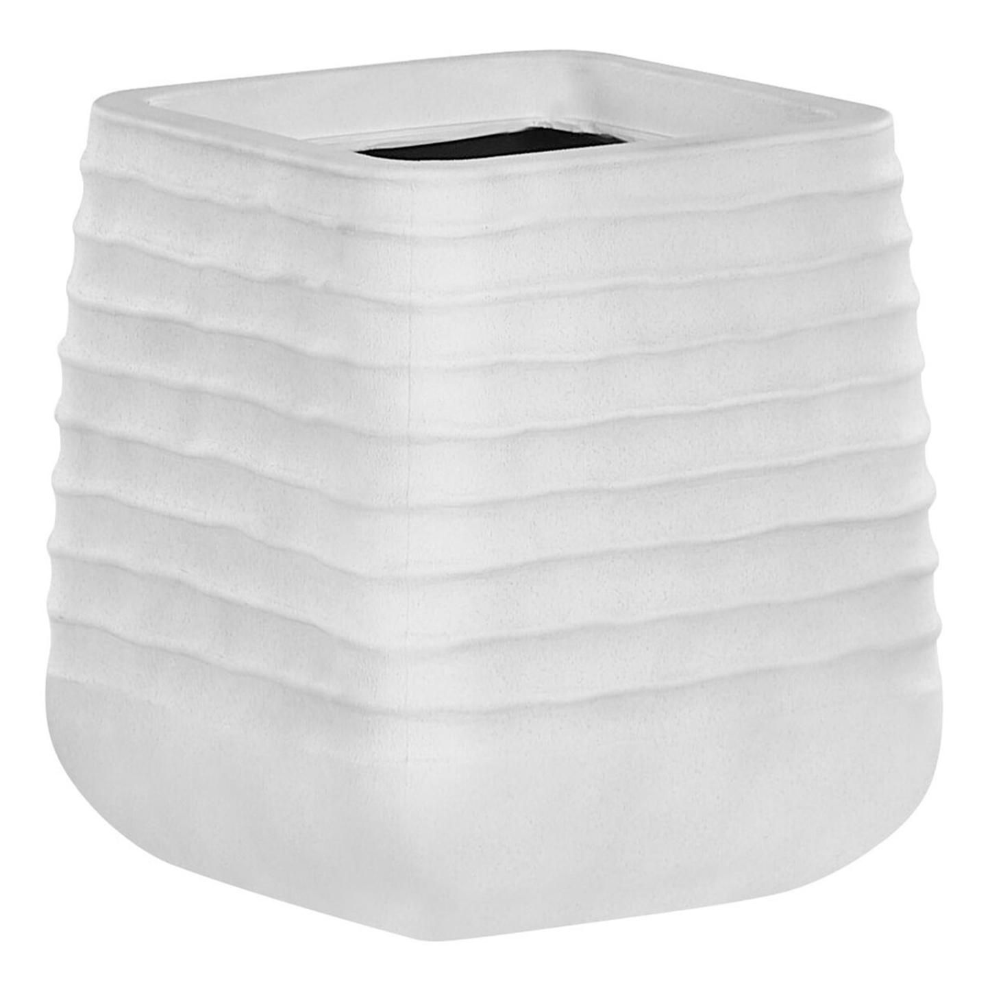 Large Polyresin Square Plant Pot 28 x 27cm Dirty White