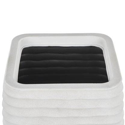 Set Of 3 Large Dirty White Polyresin Planters UV Resistant
