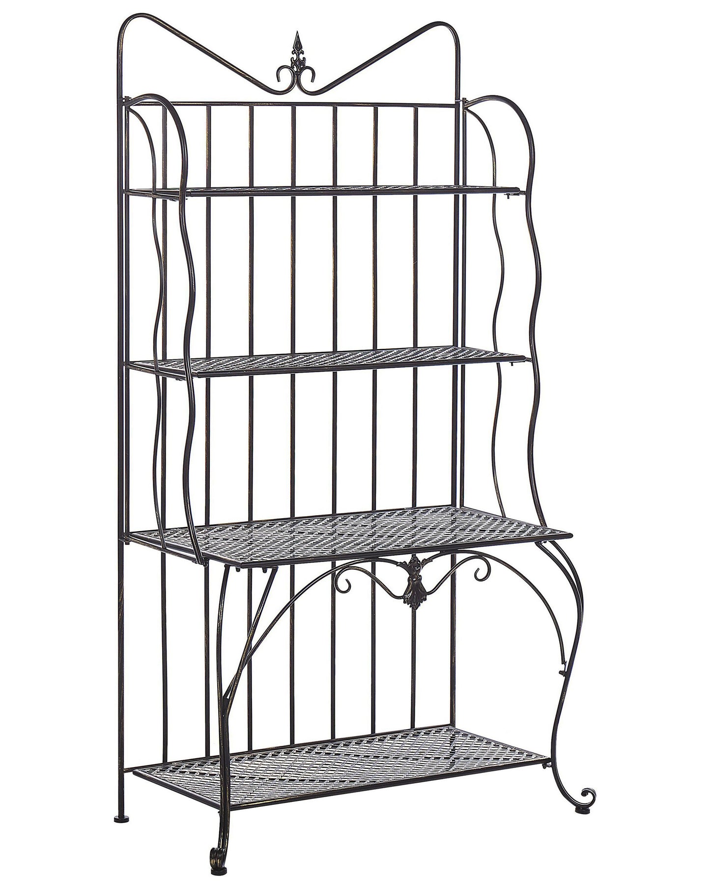 Plant Shelf Metal Black Outdoor Indoor 4 Tier Freestanding Garden Storage