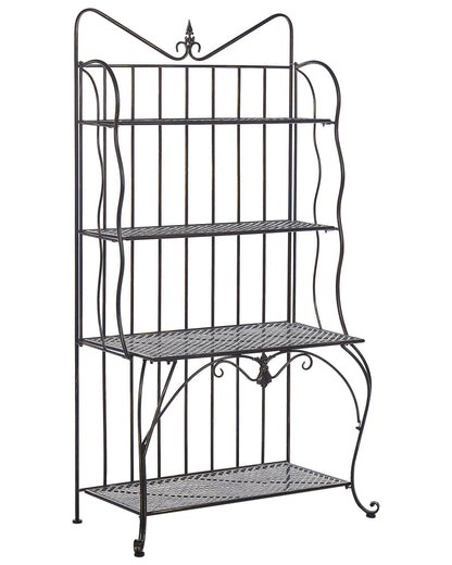 Plant Shelf Metal Black Outdoor Indoor 4 Tier Freestanding Garden Storage