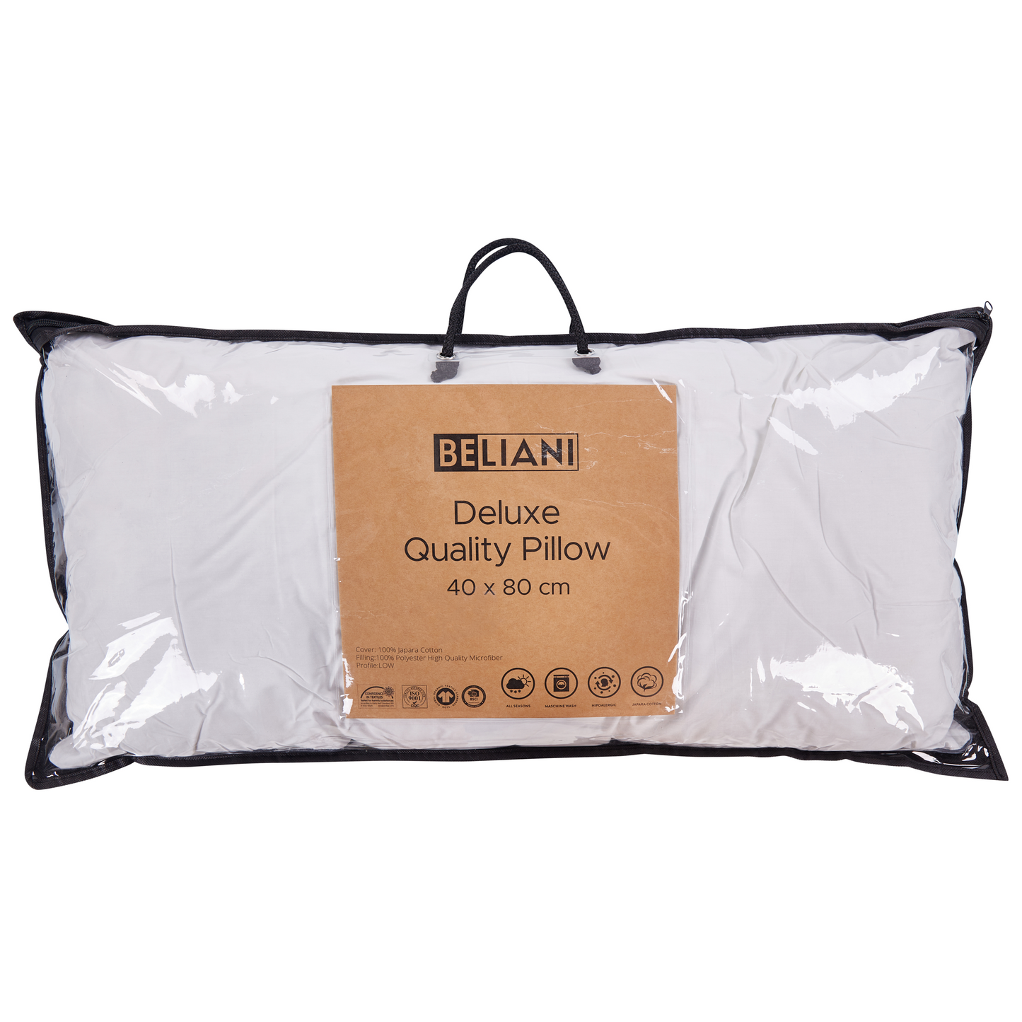 Japara Cotton Rectangular Pillows Set Of 2 40 x 80cm White