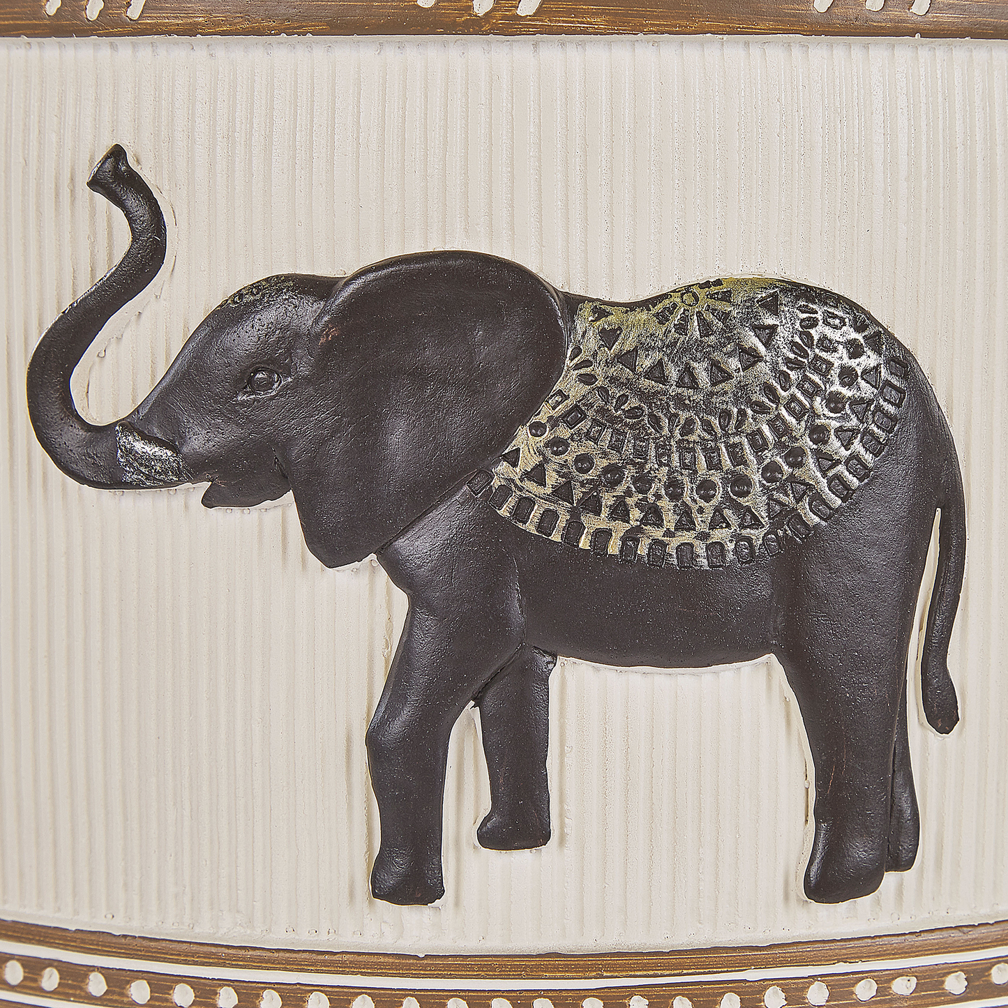 Plant Stand Magnesium Solid Wood Base Elephant Motif Planter