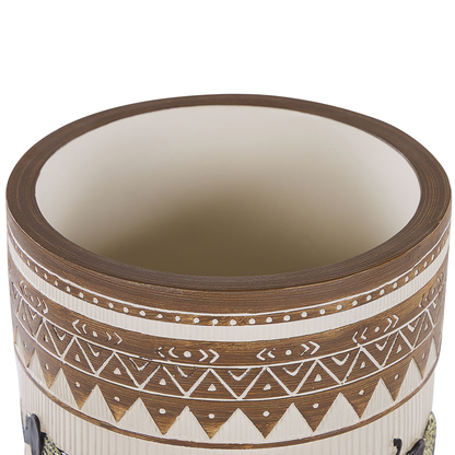 Co Plant Stand Magnesium Round Solid Wood Base Rustic African Style Tall Plant Pot Planter