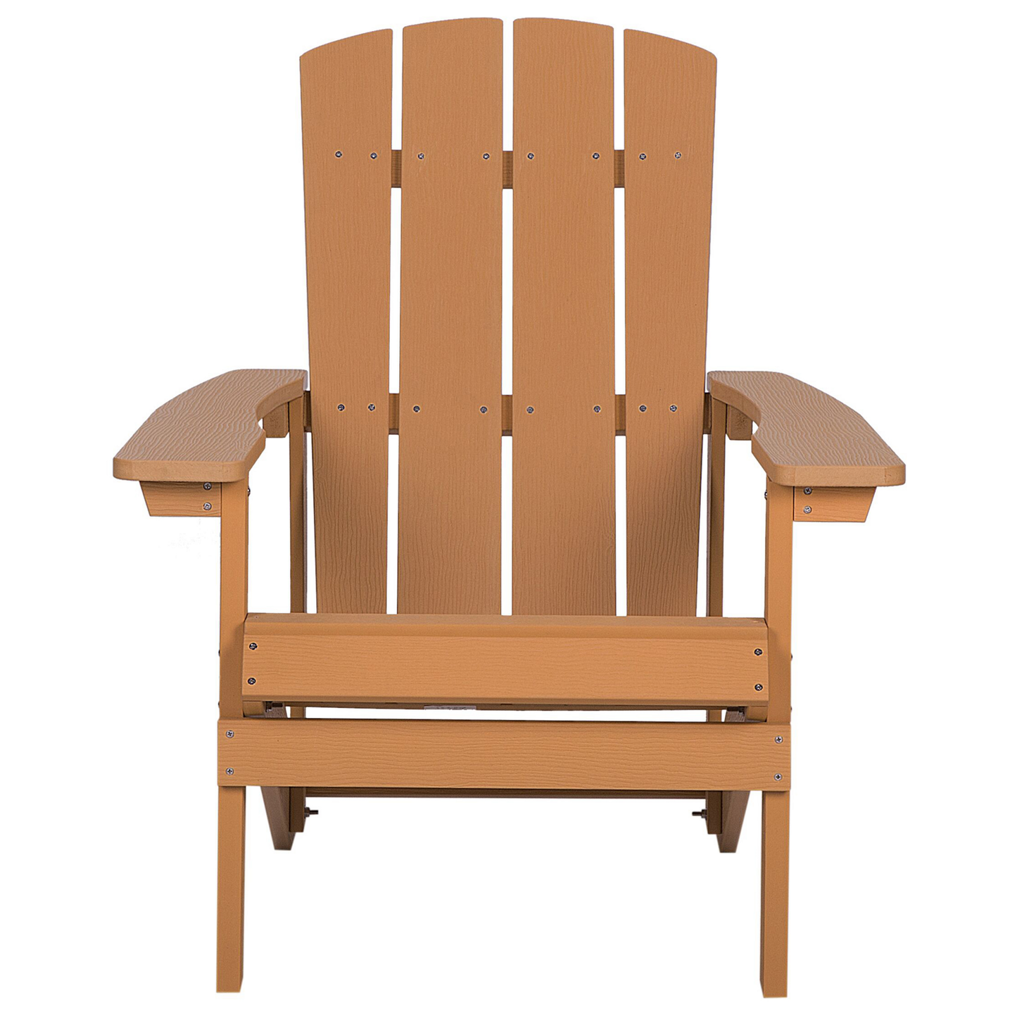 Garden Chair Light Brown Faux Wood With Footstool Weather Resistant Modern Outdoor Lounger