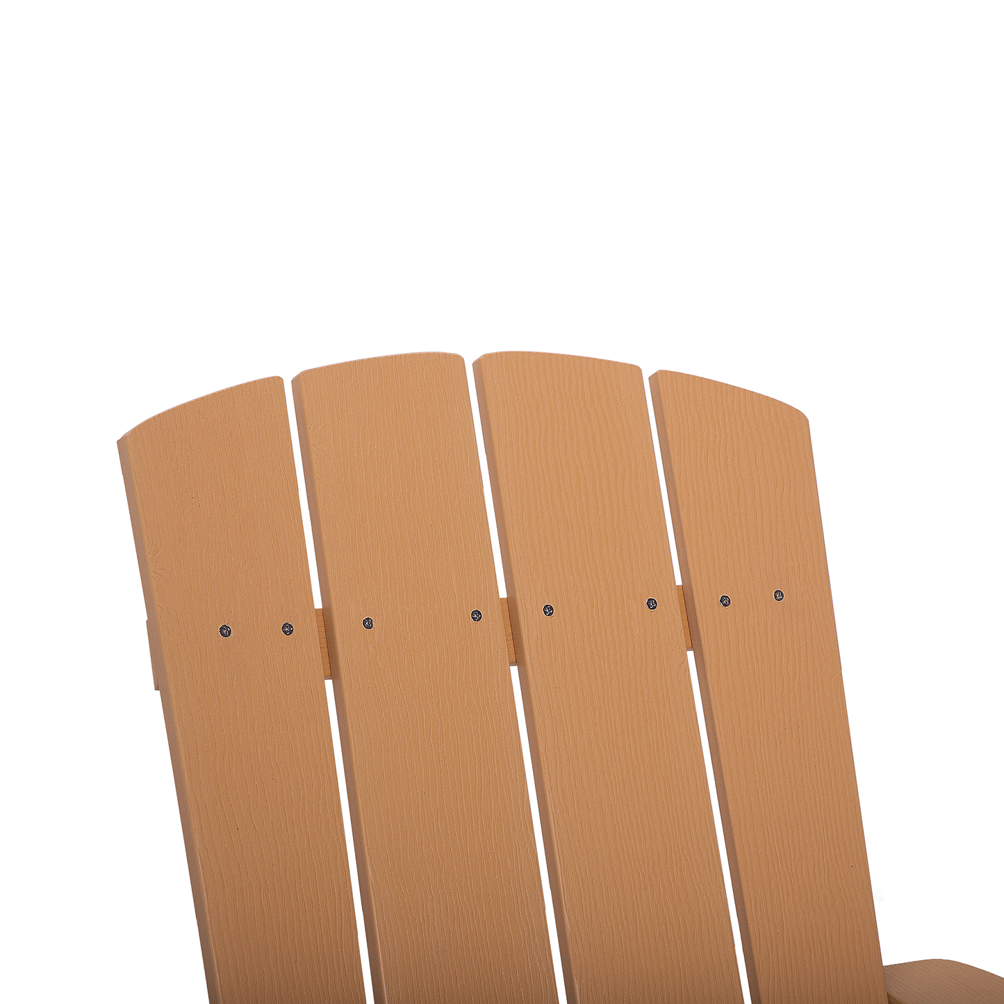 Garden Chair Light Brown Faux Wood With Footstool Weather Resistant Modern Outdoor Lounger