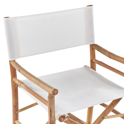 Set Of 2 Natural Wood Folding Directors Chairs With Side Table For Indoor And Outdoor Use