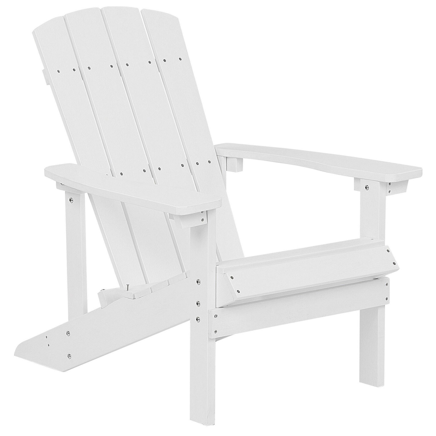 White Plastic Wood Chair With Footstool Weatherproof