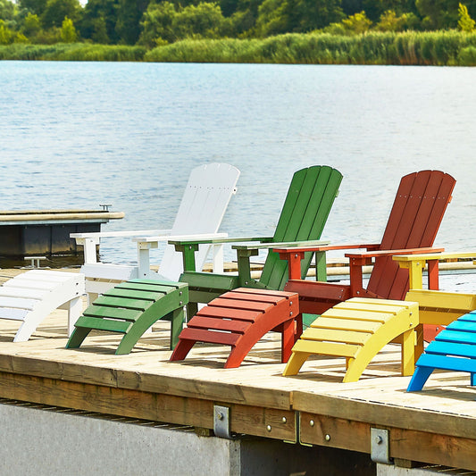 Outdoors Garden Chair Green With Footstool