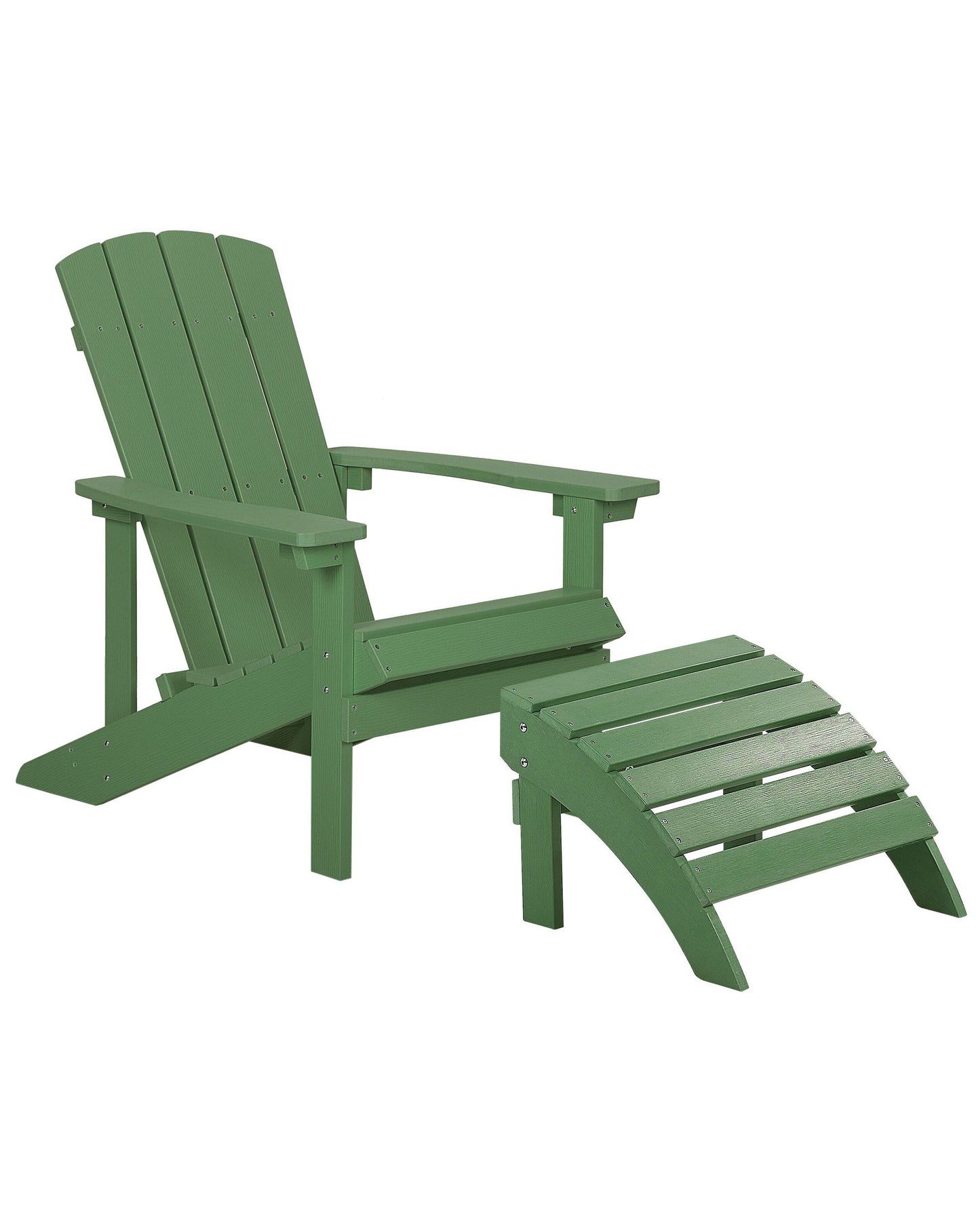 Outdoors Garden Chair Green With Footstool