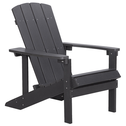 Garden Chair Dark Grey With Footstool Modern Weatherproof