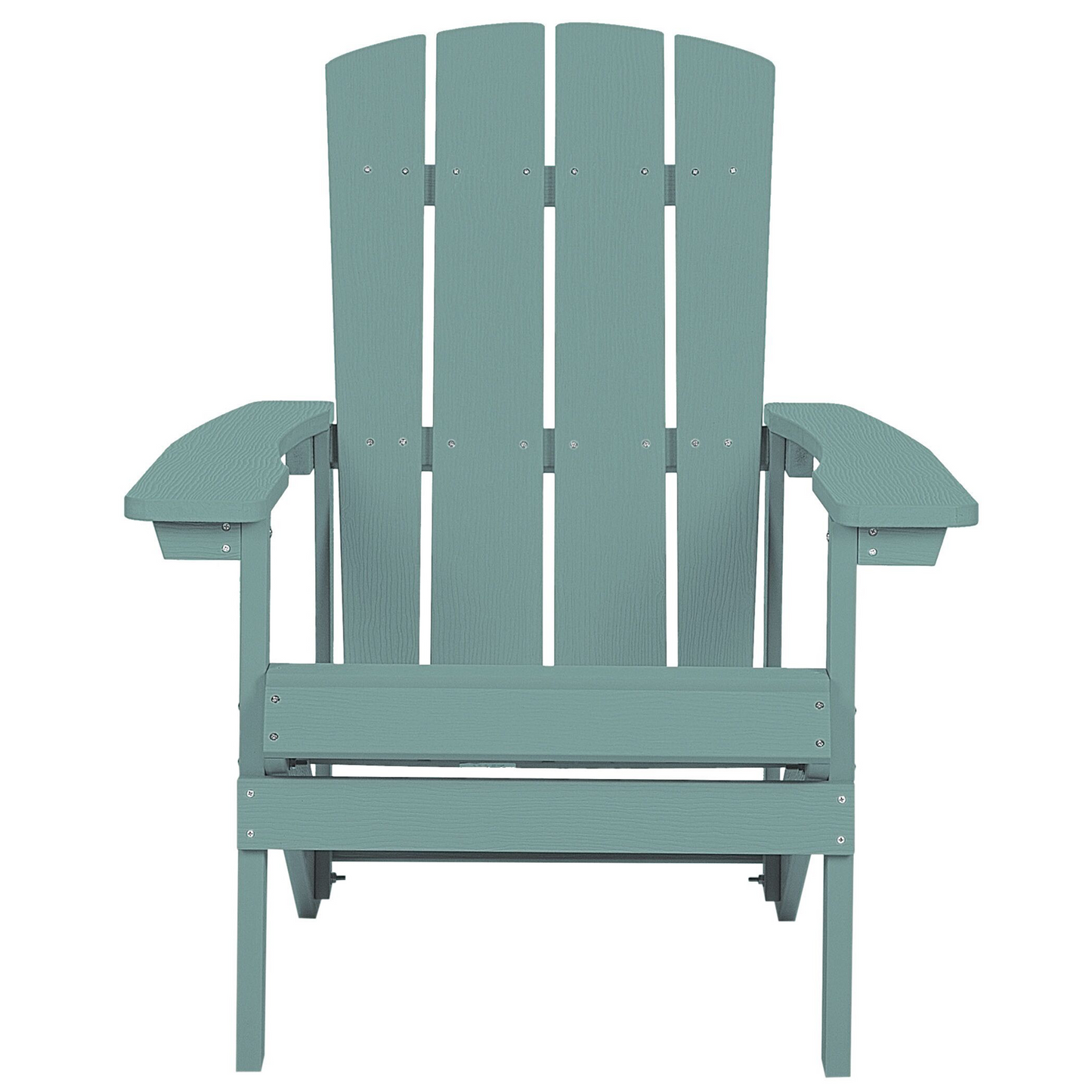 Turquoise Garden Chair With Footstool Weather Resistant Faux Wood Modern Outdoor Lounge