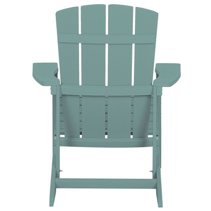 Turquoise Garden Chair With Footstool Weather Resistant Faux Wood Modern Outdoor Lounge