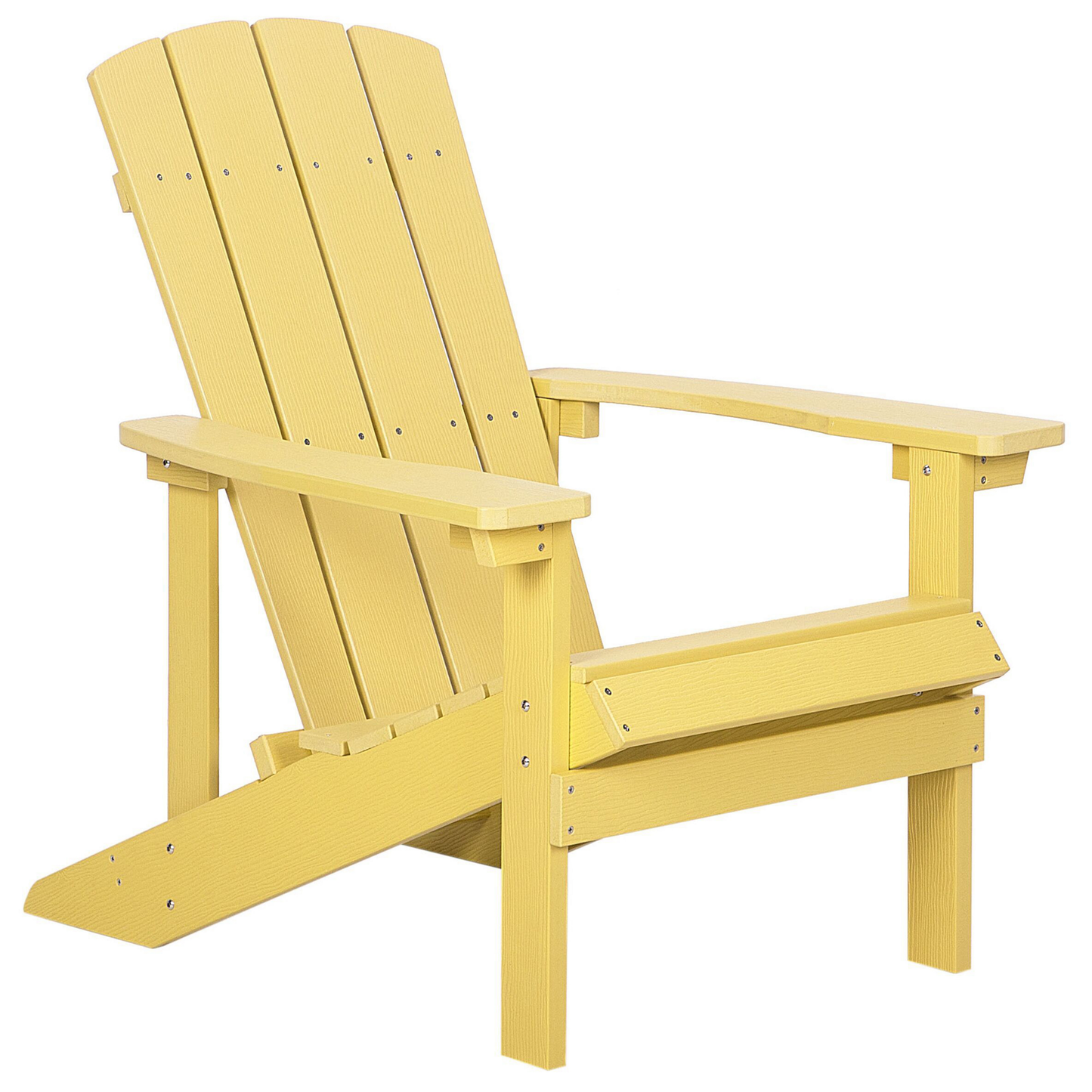 Suncrest Garden Chair Yellow Faux Wood With Footstool Weather Resistant Modern Outdoor Seating