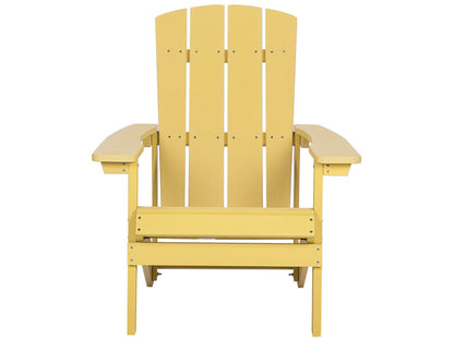 Suncrest Garden Chair Yellow Faux Wood With Footstool Weather Resistant Modern Outdoor Seating