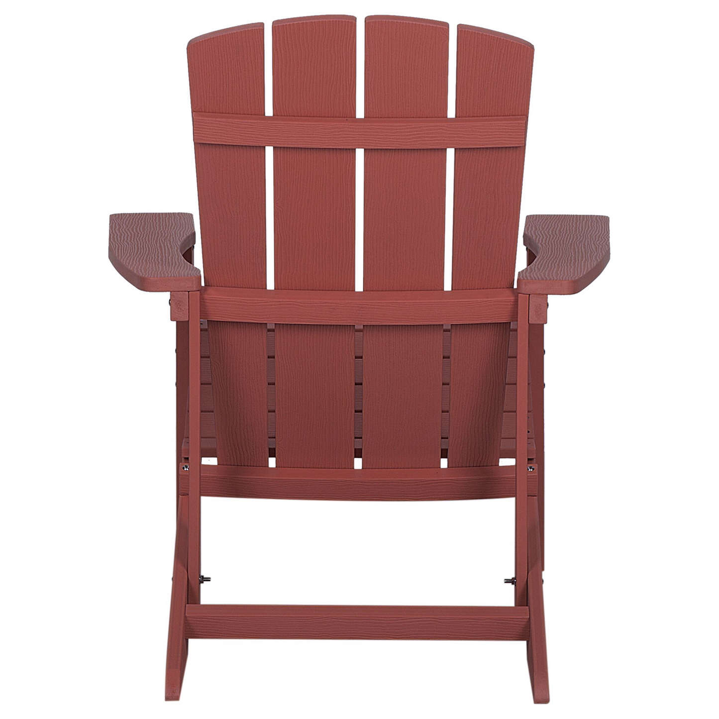 Red Wood-Effect Garden Chair With Footstool