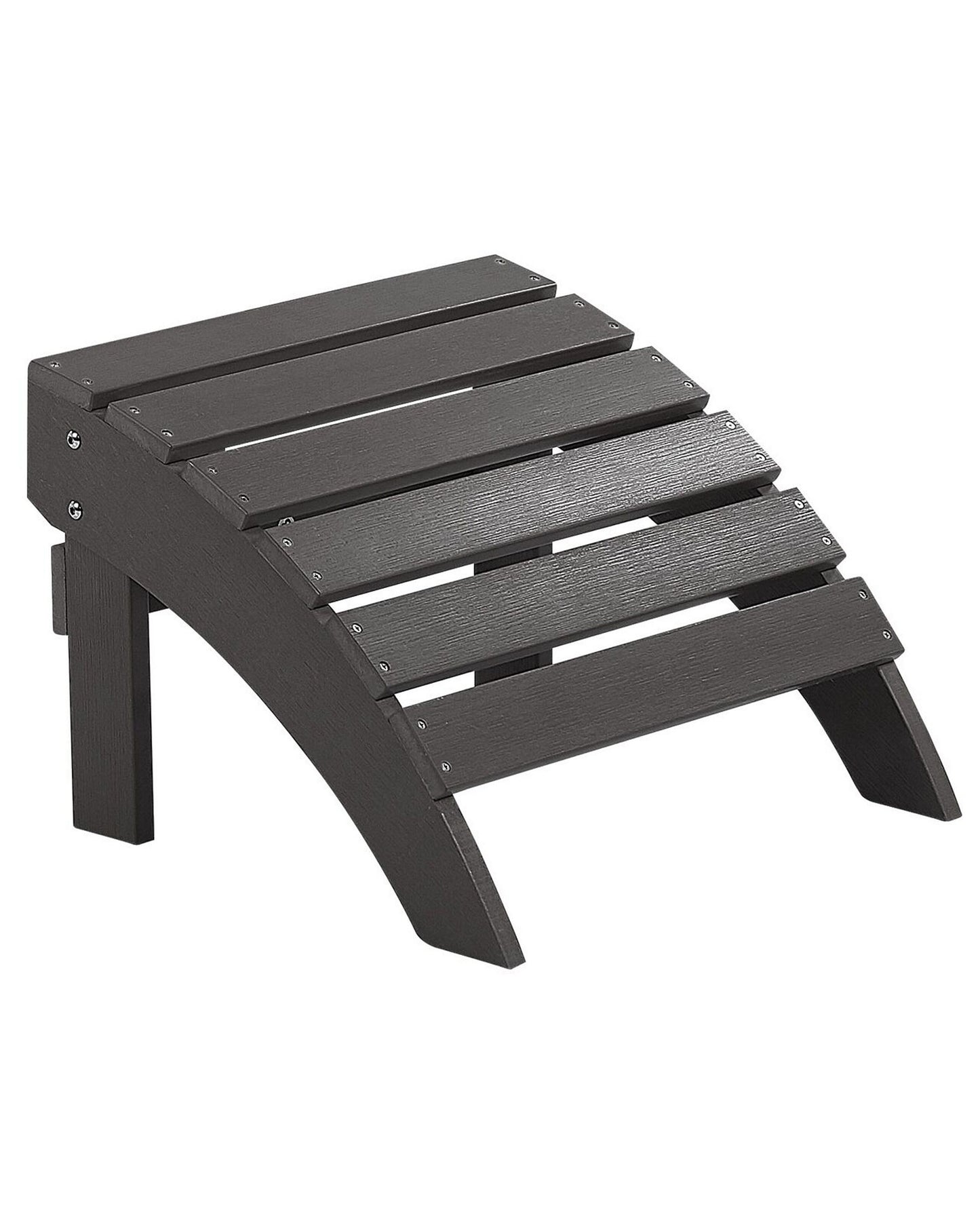 Garden Footstool Dark Grey Weather Resistant Slatted