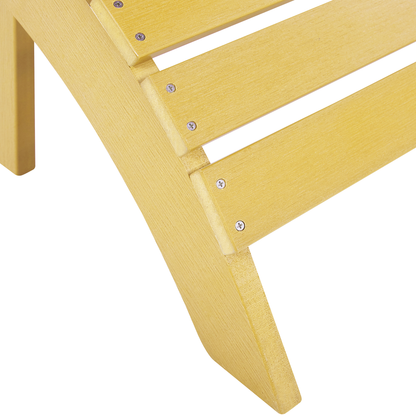 Garden Footstool Yellow Weather Resistant Faux Wood Slatted Modern Outdoor Stool
