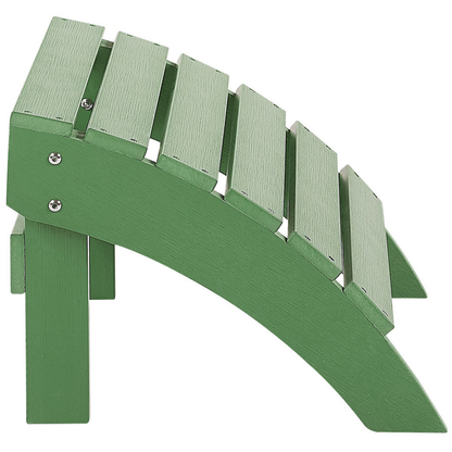 Garden Footstool Green Weather Resistant Slatted Modern