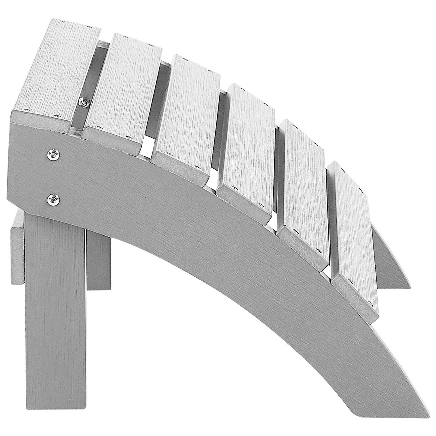 Garden Footstool Slatted Light Grey Weather Resistant