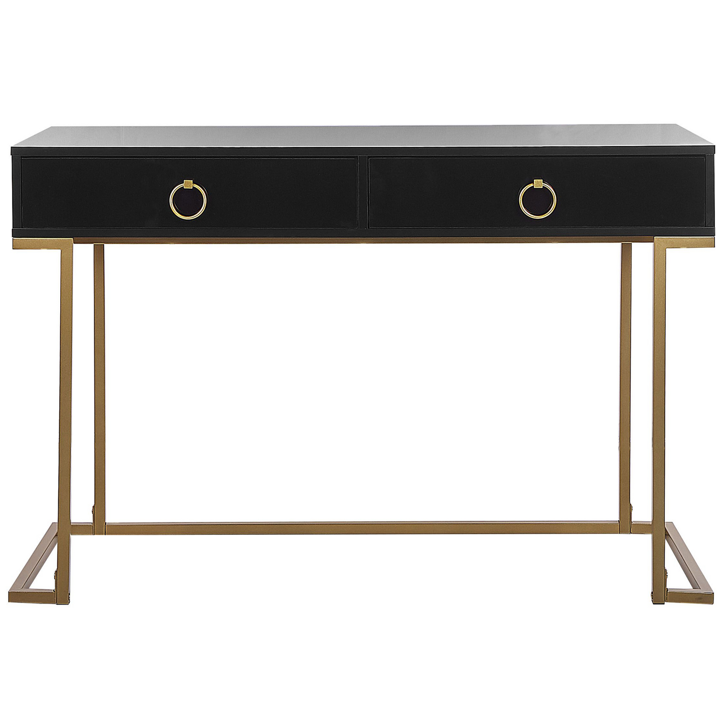 Console Table With 2 Drawers Gold Base 115 x 50cm
