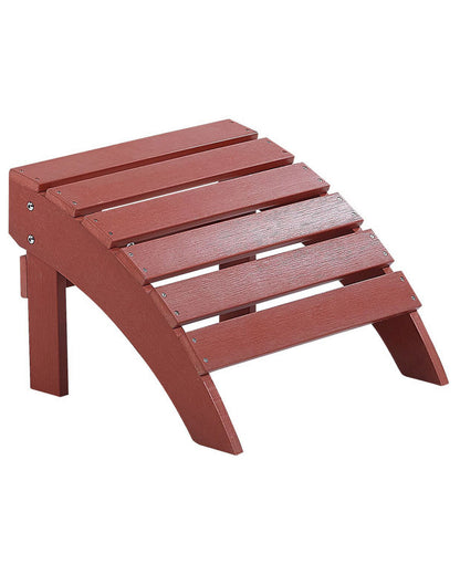 Garden Footstool Red Weather Resistant Slatted Faux Wood