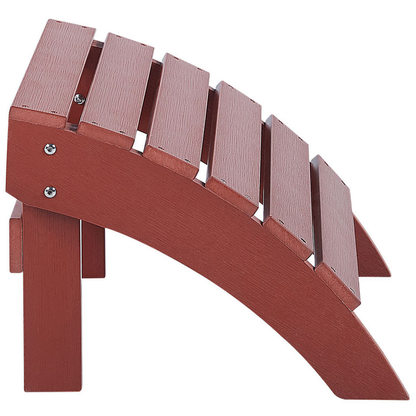 Garden Footstool Red Weather Resistant Slatted Faux Wood
