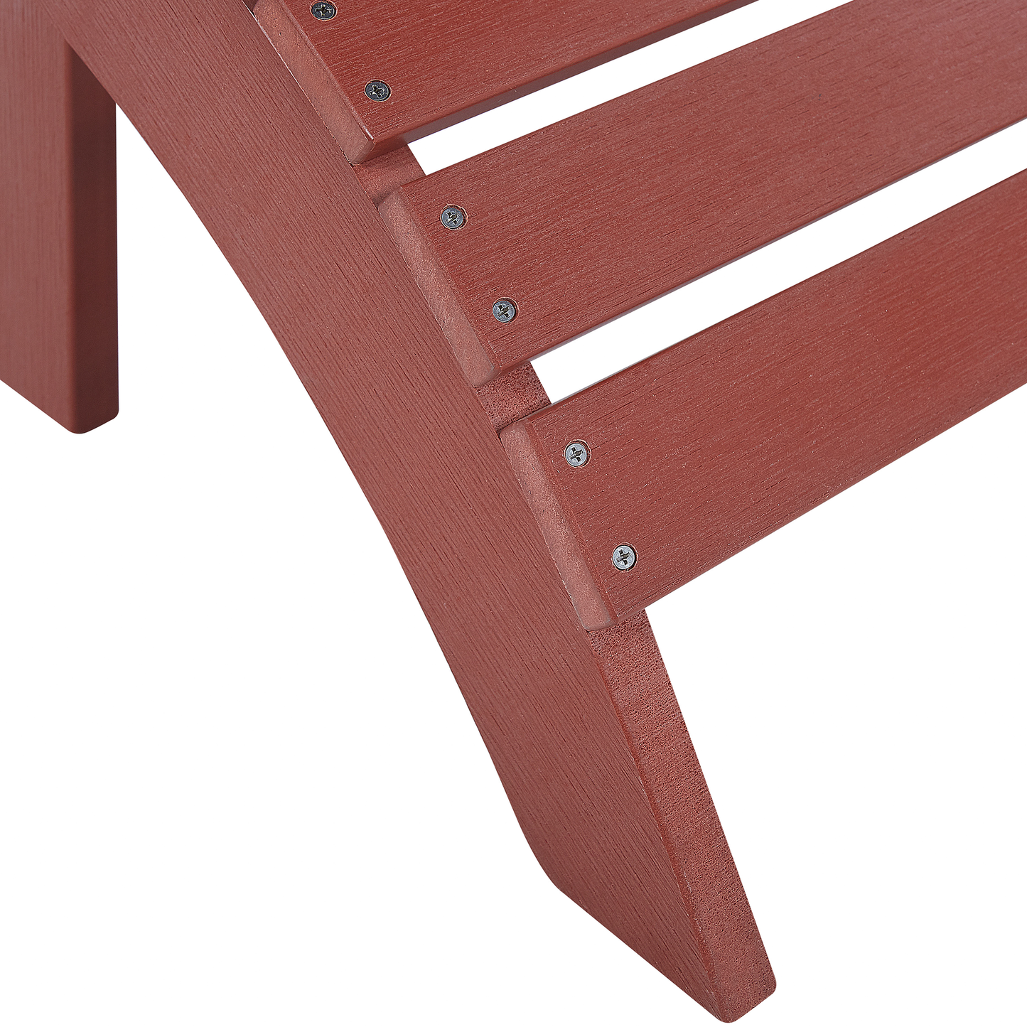 Garden Footstool Red Weather Resistant Slatted Faux Wood